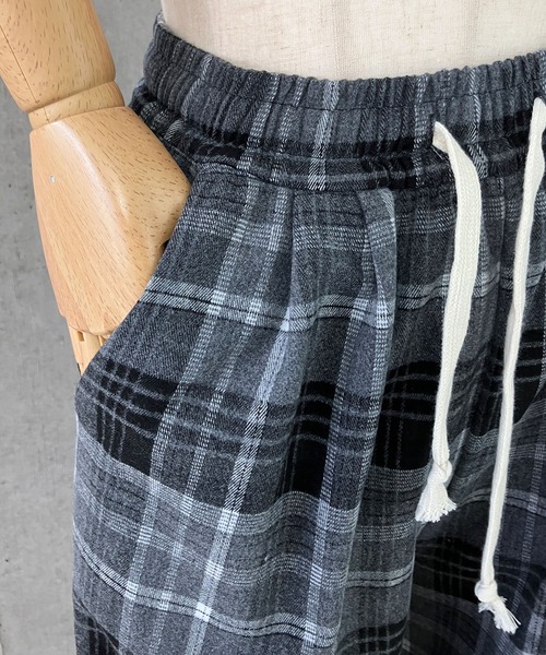 meJane（ミージェーン） ワイドパンツ パンツ 裏起毛 マドラスチェック