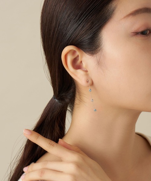va vendome aoyama ピアス K10WG ジュエルモザイク ブルーカラー 