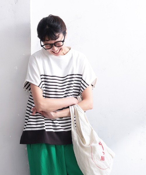 「soulberry」 半袖Tシャツ LL ホワイト×ブラック レディース_画像3