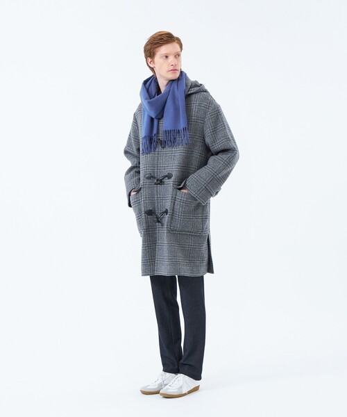 新品✨マッキントッシュ フィロソフィー・カシミヤ混 ボーダーマフラー MACKINTOSH PHILOSOPHY カシミヤ100％紡毛厚手マフラー 35×175cm