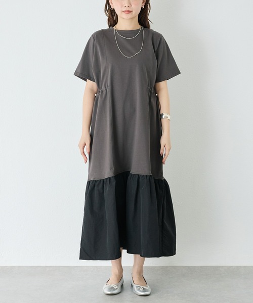 「LAVEANGE」 半袖ワンピース 3L ブラック レディース_画像2