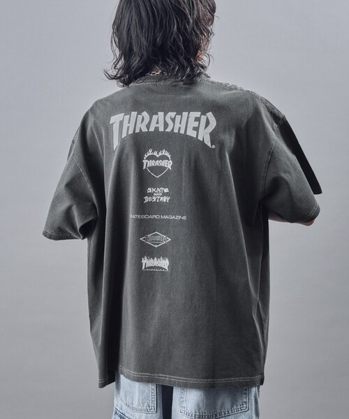 「THRASHER」 半袖Tシャツ LARGE ブラック メンズ_画像4