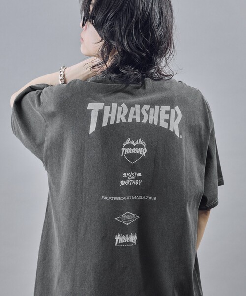 「THRASHER」 半袖Tシャツ LARGE ブラック メンズ_画像6