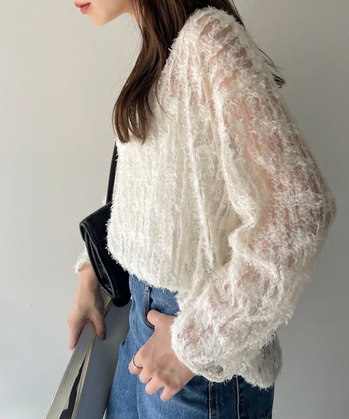 「Eclat one」 長袖ブラウス FREE ライトブルー レディース_画像9