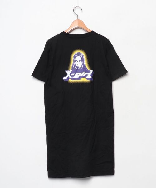 「X-girl」 半袖ワンピース M ブラック レディース_画像2