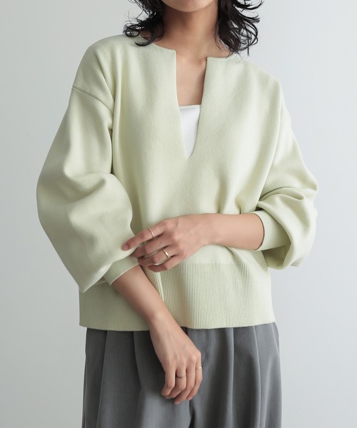 「for/c」 長袖ニット L ライム レディース_画像3