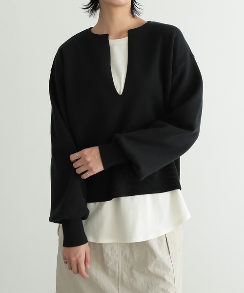 「for/c」 長袖ニット L ライム レディース_画像4