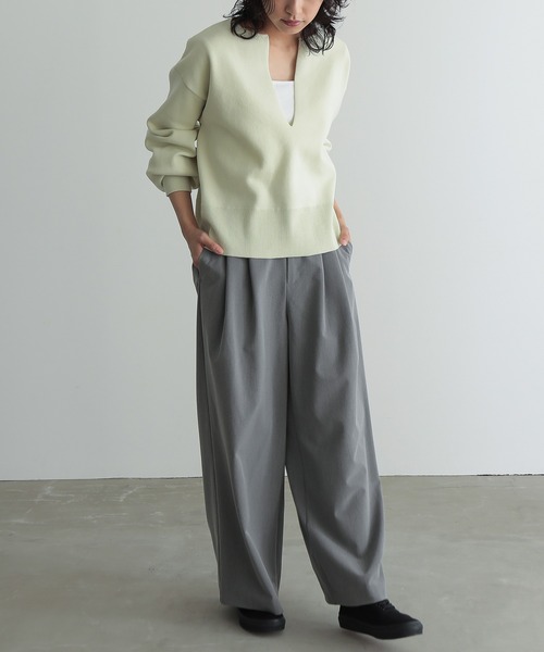 「for/c」 長袖ニット L ライム レディース_画像6