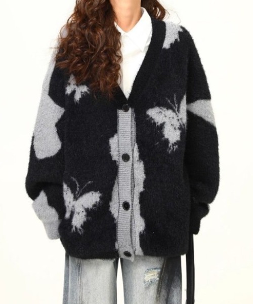 Y2K ヴィンテージ オーバーサイズ ニット カーディガン セーター FreeZone セーター ニット 「新色追加！」y2k ハイネック ジップアップ