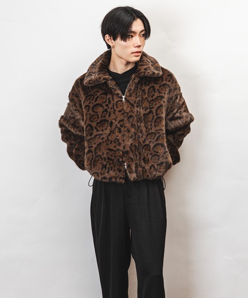 HECAITI ヒョウ柄 ファージャケット44diorhomme n25-564-49_a.jpg