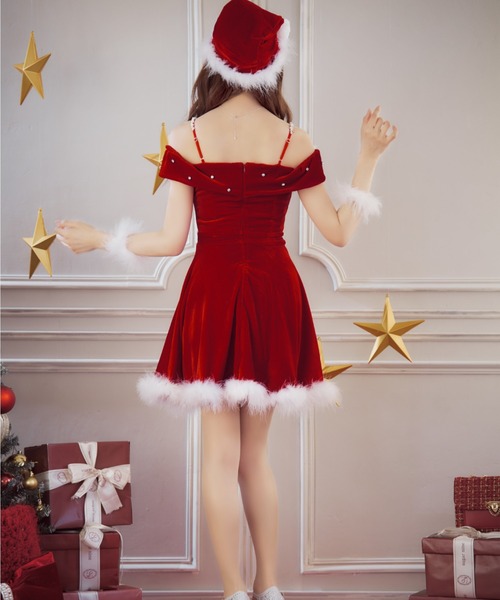 sugar nine コスプレ オフショルビジューリボンフレアサンタ