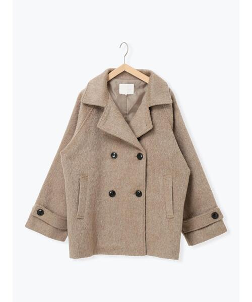 ehka sopo シャギーダブルコート ベージュ ehka sopo（エヘカソポ） コート アウター シャギーダブルコート