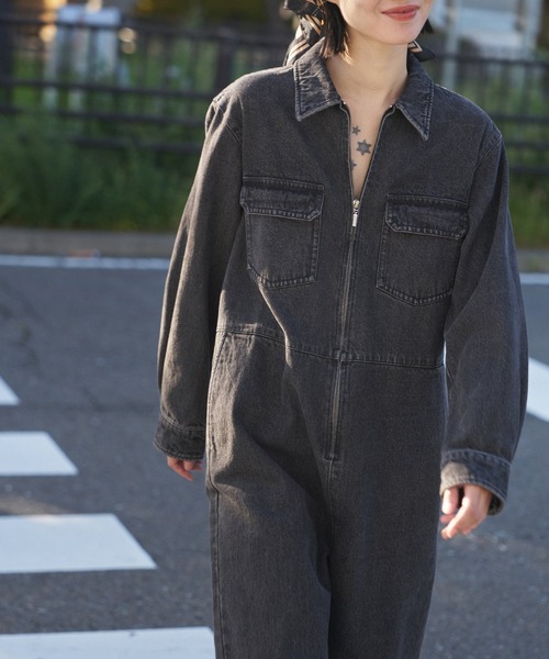 oll オールインワン Jane Black Denim Jumpsuit レディース : ZOZOTOWN