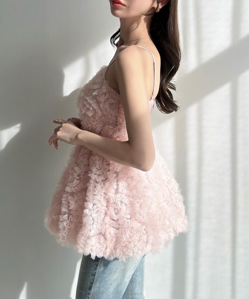 Meiru キャミソール フラワーチュールキャミビスチェ : ZOZOTOWN Yahoo