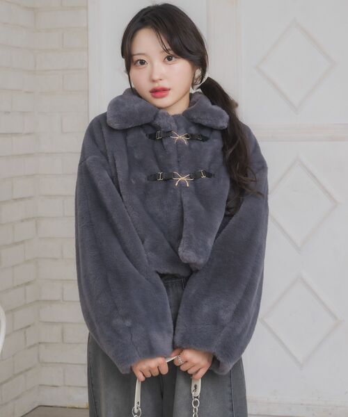 Emsexcite（エムズエキサイト） コート アウター Fファーリボン