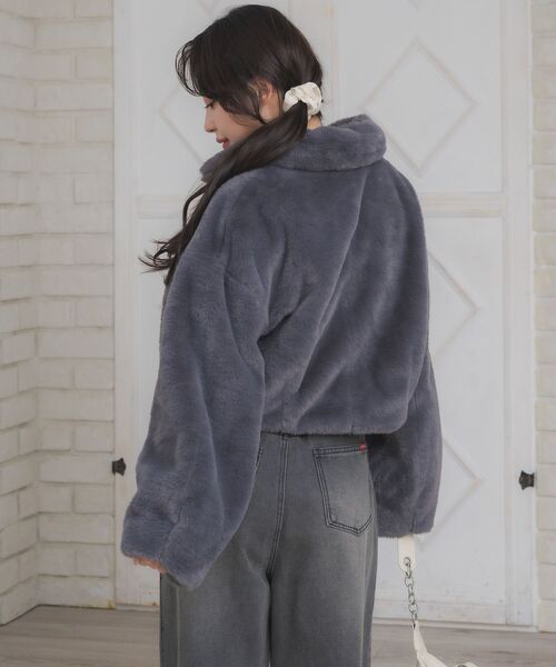 Emsexcite（エムズエキサイト） コート アウター Fファーリボン