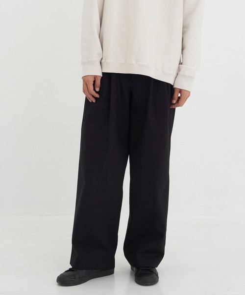 MARKAWARE オーガニックウール スラックス 黒 MARKAWARE - ORGANIC WOOL 2/80 TROPICAL CLASSIC FIT EASY PANTS