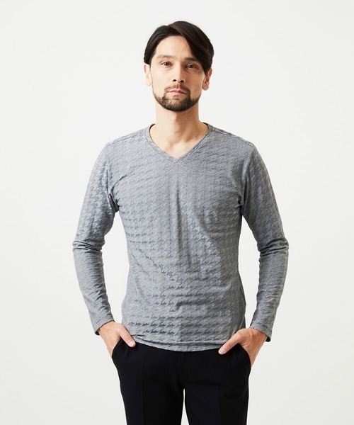 MICHEL KLEIN HOMME（ミッシェルクラン オム） tシャツ チドリ柄V