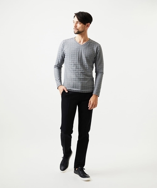 MICHEL KLEIN HOMME（ミッシェルクラン オム） tシャツ チドリ柄V