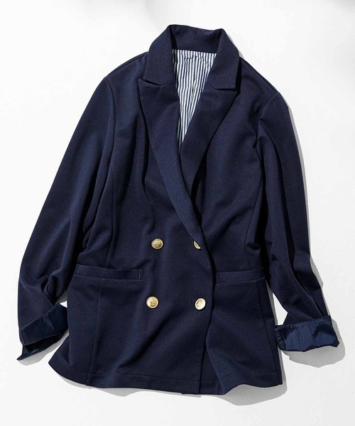 「IEDIT」 テーラードジャケット MEDIUM ネイビー レディース_画像4