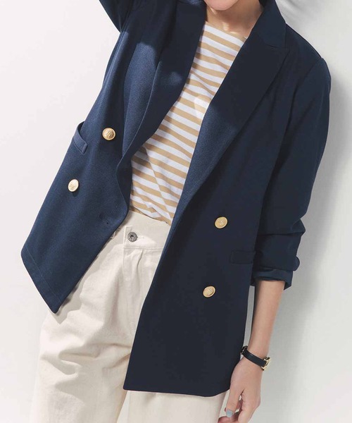 「IEDIT」 テーラードジャケット MEDIUM ネイビー レディース_画像5