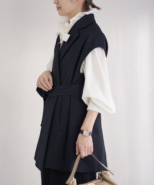 IENA（イエナ） ベスト ジレ ＆NAVY ツイーディーサッシュジレ