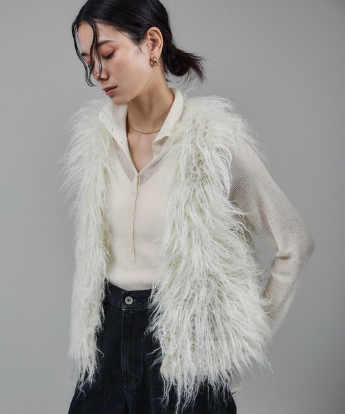 「SALON adam et rope'」 長袖ニット FREE グレー レディース_画像3