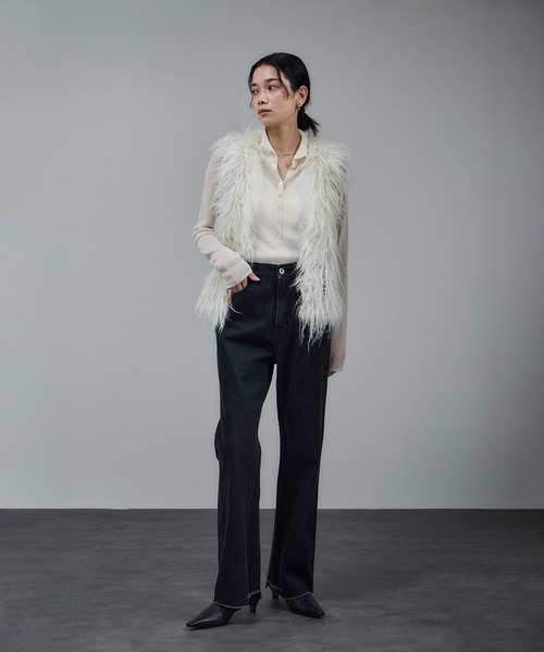 「SALON adam et rope'」 長袖ニット FREE グレー レディース_画像7