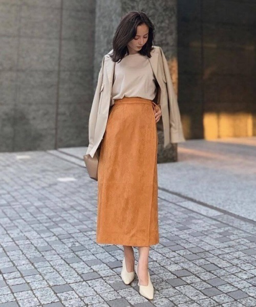 「anuans」 スカート MEDIUM ベージュ レディース_画像5