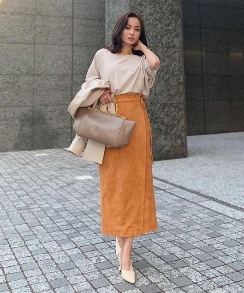 「anuans」 スカート MEDIUM ベージュ レディース_画像8