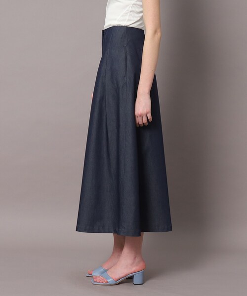 「DRESSTERIOR」 フレアスカート 40 ネイビー レディース_画像4