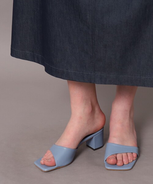 「DRESSTERIOR」 フレアスカート 40 ネイビー レディース_画像7