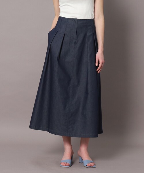 「DRESSTERIOR」 フレアスカート 40 ネイビー レディース_画像8