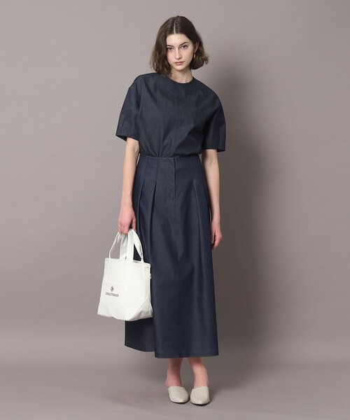 「DRESSTERIOR」 フレアスカート 40 ネイビー レディース_画像9