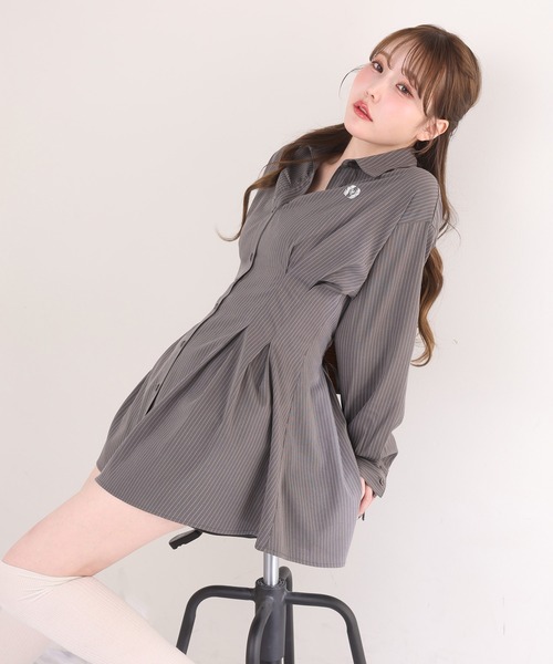 one after another NICE CLAUP シャツワンピース 「サイズ調整できる