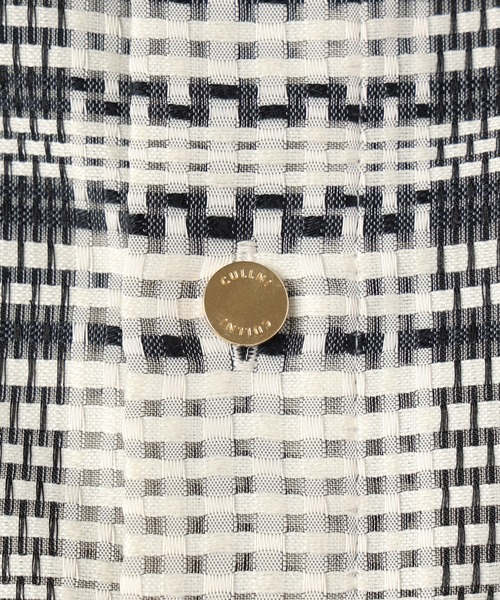 シャツ Sheer Tile Check Chin Tab Short Sleeve Shirt メンズ レディースの画像