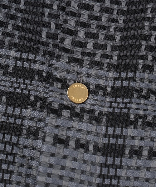シャツ Sheer Tile Check Chin Tab Short Sleeve Shirt メンズ レディースの画像