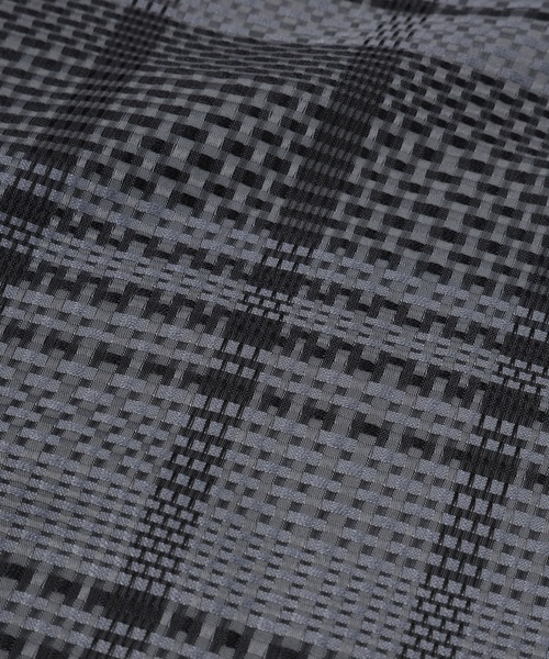 シャツ Sheer Tile Check Chin Tab Short Sleeve Shirt メンズ レディースの画像