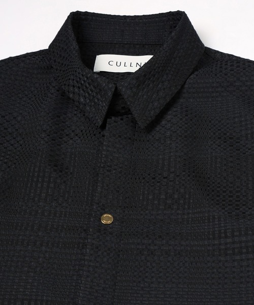 シャツ Sheer Tile Check Chin Tab Short Sleeve Shirt メンズ レディースの画像