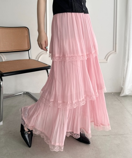 CLEA ロング スカート レースカンカンロングスカート : ZOZOTOWN Yahoo