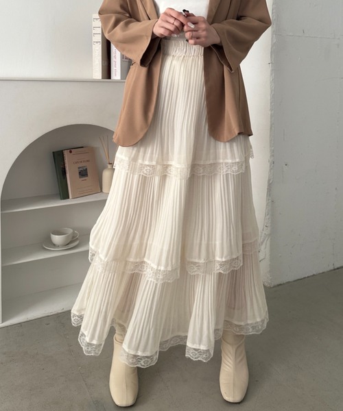 CLEA ロング スカート レースカンカンロングスカート : ZOZOTOWN Yahoo