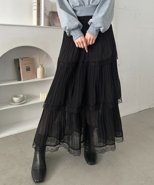 CLEA スカート レースカンカンロングスカート : ZOZOTOWN Yahoo!店