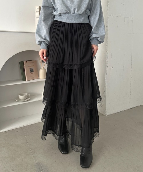 CLEA スカート レースカンカンロングスカート : ZOZOTOWN Yahoo!店