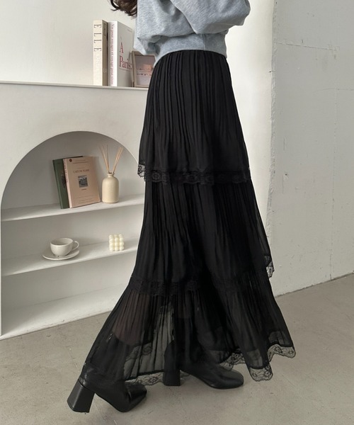 CLEA スカート レースカンカンロングスカート : ZOZOTOWN Yahoo!店
