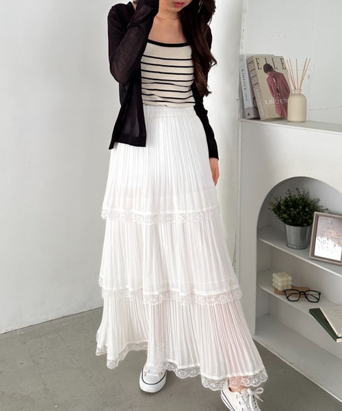 CLEA ロング スカート レースカンカンロングスカート : ZOZOTOWN Yahoo