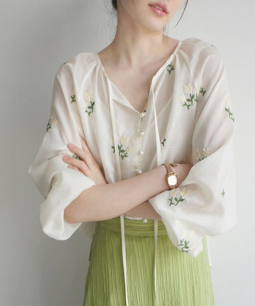 「aimoha」 長袖ブラウス X-LARGE オフホワイト レディース_画像5