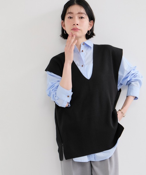 LE CERCLE par rope' ベスト ジレ Vネックニットベスト レディース