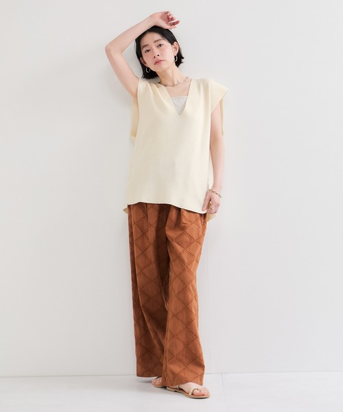 LE CERCLE par rope' ベスト ジレ Vネックニットベスト レディース