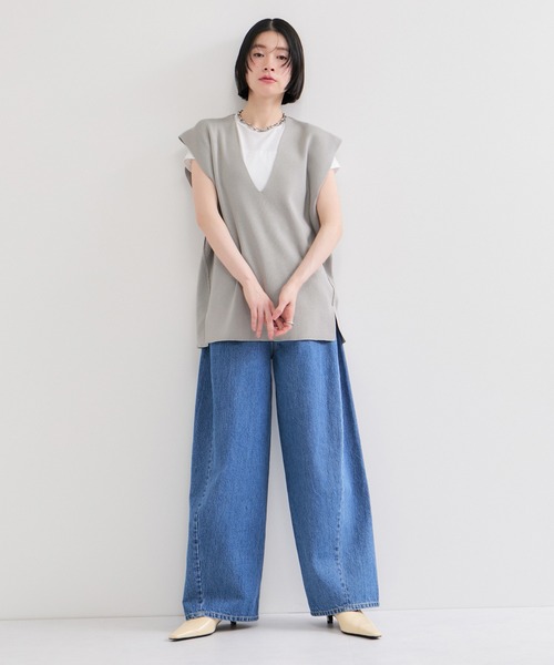 LE CERCLE par rope' ベスト ジレ Vネックニットベスト レディース