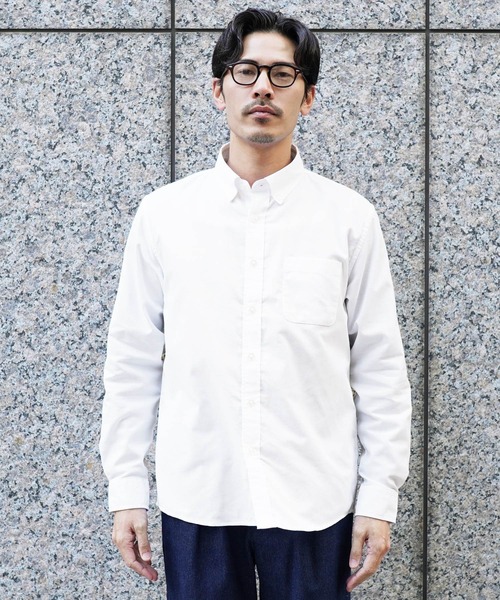 【サイズXXL】 JJJJound ジョウンド ボタンダウン シャツ　白シャツ JIGGYS SHOP（ジギーズショップ） シャツ ボタンダウン オックスシャツ